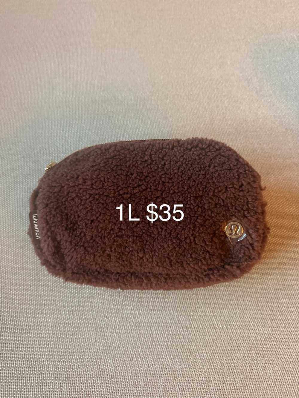 lululemon athletica Brown Sherpa Zip Card Holder